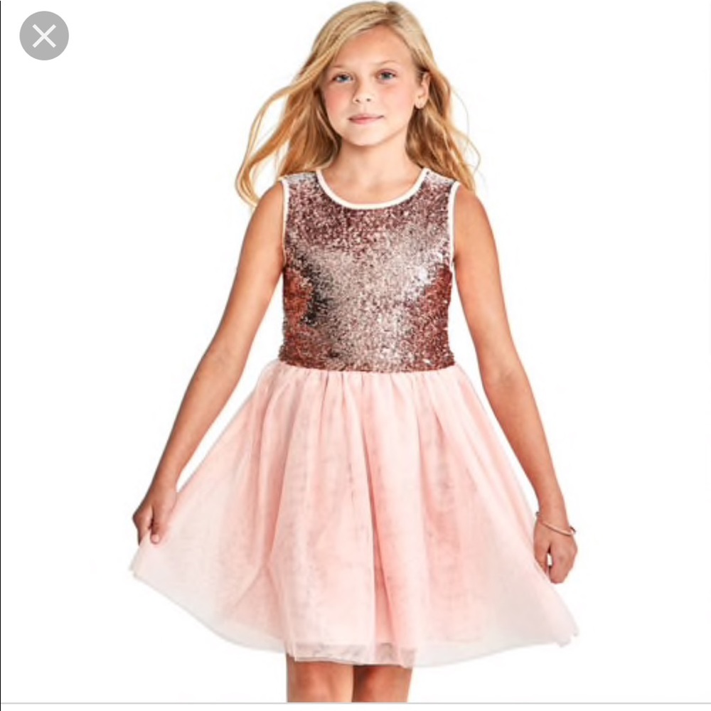 Children’s Place Pink Flip Sequin Dress Girl sz 16